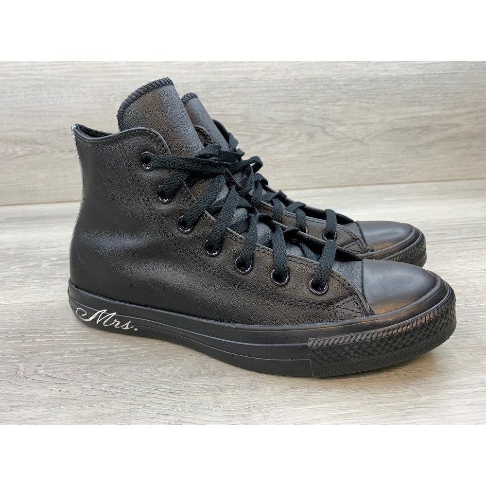 Converse Chuck Taylor All Star Women's Sneakers Black Leather Custom High Top